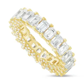 14K Gold 5.65ct VVS Emerald Diamond Eternity Band