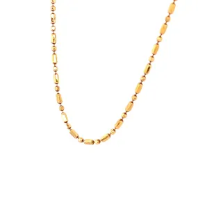 14kt Yellow Gold 18inch  Bar Bead Chain