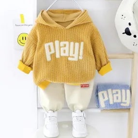 2-piece Letter Pattern Hoodie & Pants for Toddler Boy Children's Clothing