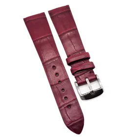 20mm Classic Style Mahogany Red Alligator Leather Watch Strap