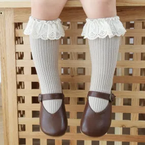 2pcs Baby and Toddler Girls Mid-calf Length Socks Lace Princess Socks Girl Accessories Wholesale