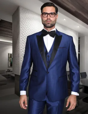 3pc Modern Fit Blue Tuxedo| MILANO| Blue