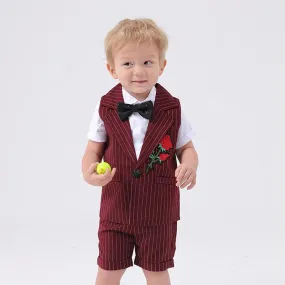 3Pcs Handsome Striped Suit Set