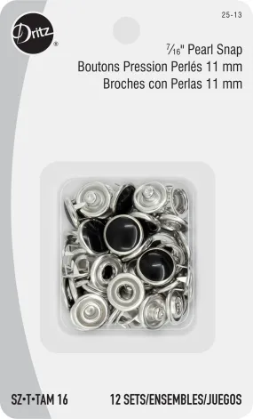 7/16" Pearl Snap Fasteners, 12 Sets