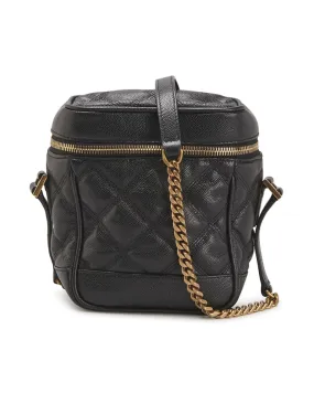 80s Saint Laurent Vanity Grain de Poudre Quilted Shoulder Bag