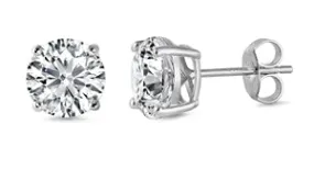 925 Sterling Silver CZ Stud Earrings - 5mm AAAA 