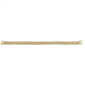 9ct Yellow Gold Brick Link Bracelet BR561