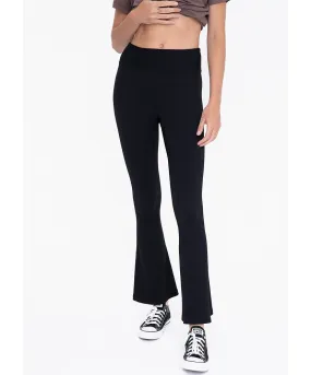 Abby Flare High-Waisted Ribbed Leggings