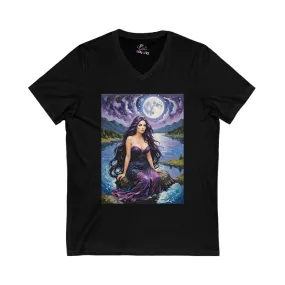 Acrylic Witch 2 Unisex Jersey Short Sleeve V-Neck Tee