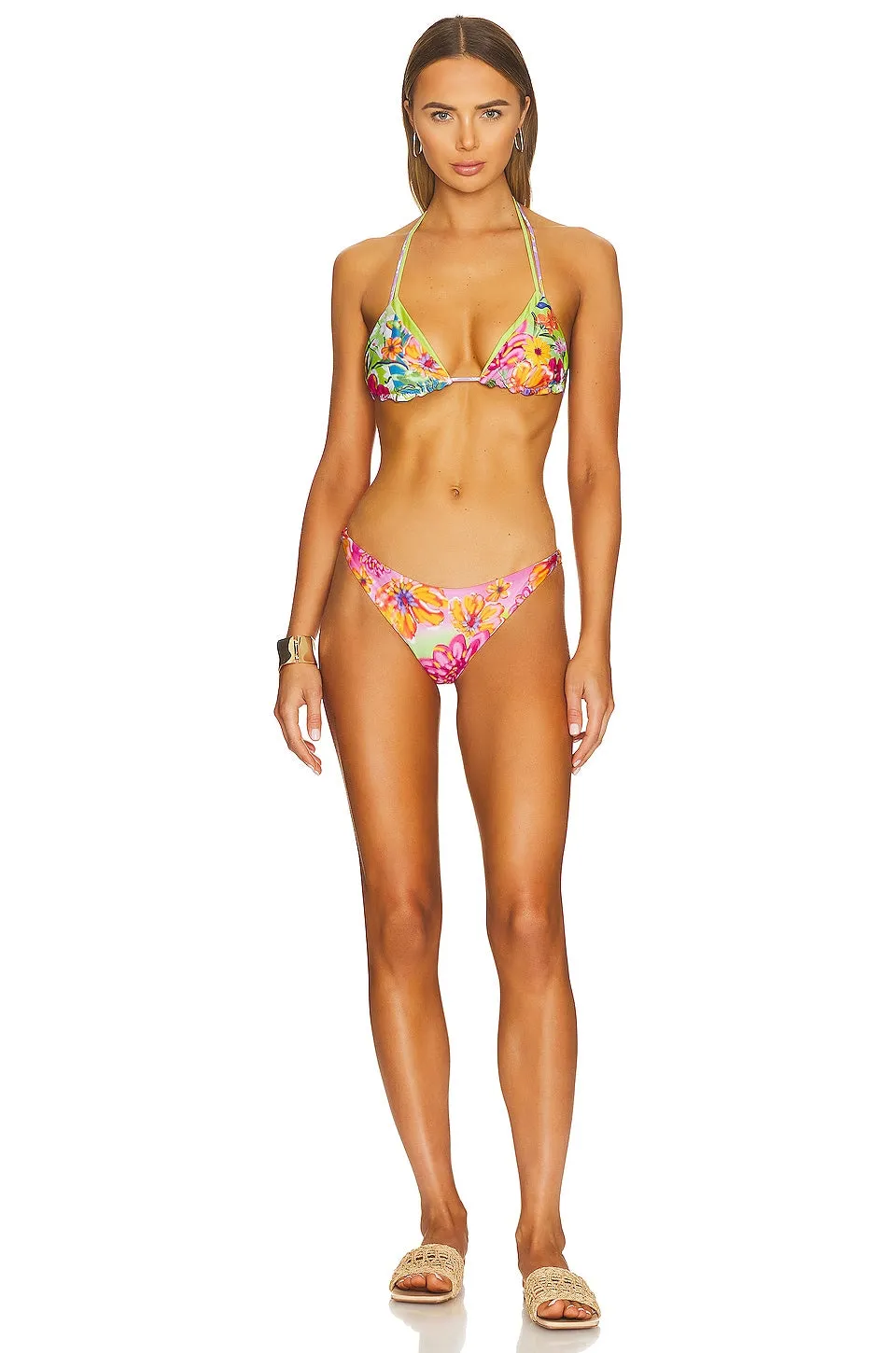 Agua Bendita x REVOLVE Alma bikini bottom, Haze Lime