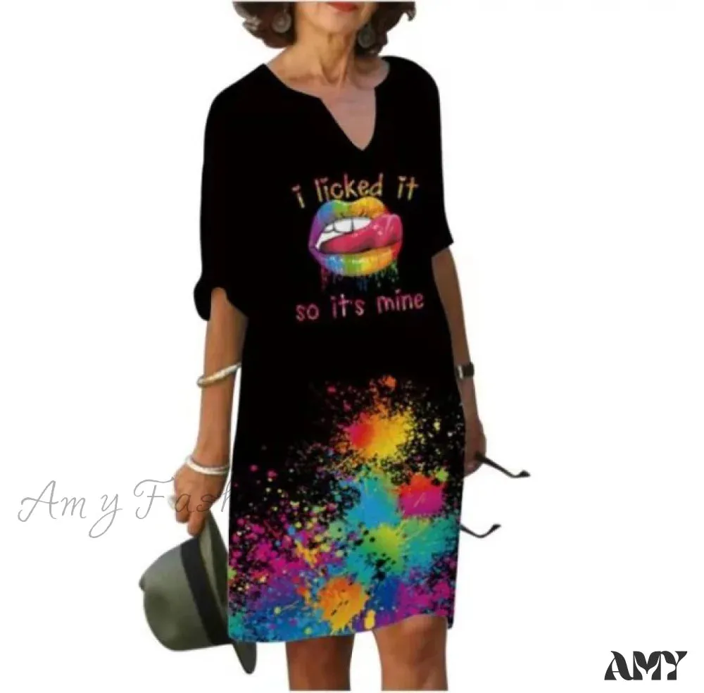 Amy Fashion - Large Big Printed Boho Casual Party Elegant Dresses