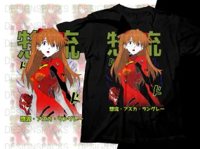 Anime Neon Asuka Langley Graphic Casual Png Digital Download