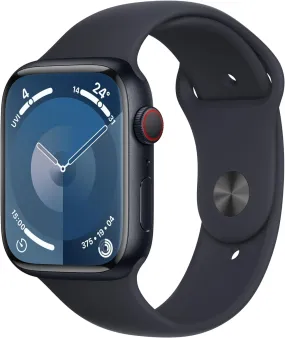 Apple Watch Series 9 [GPS   Cellular 45mm] Smartwatch with Midnight Aluminum Case with Midnight Sport Band S/M