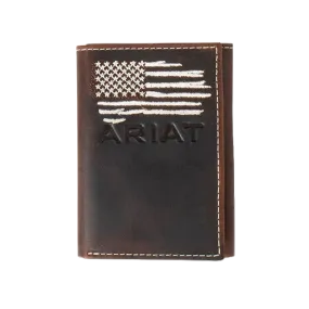 Ariat Distressed American Flag Trifold Wallet A3553934