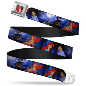 Ariel CLOSE-UP Full Color Seatbelt Belt - The Little Mermaid Ariel & Eric Scenes Webbing