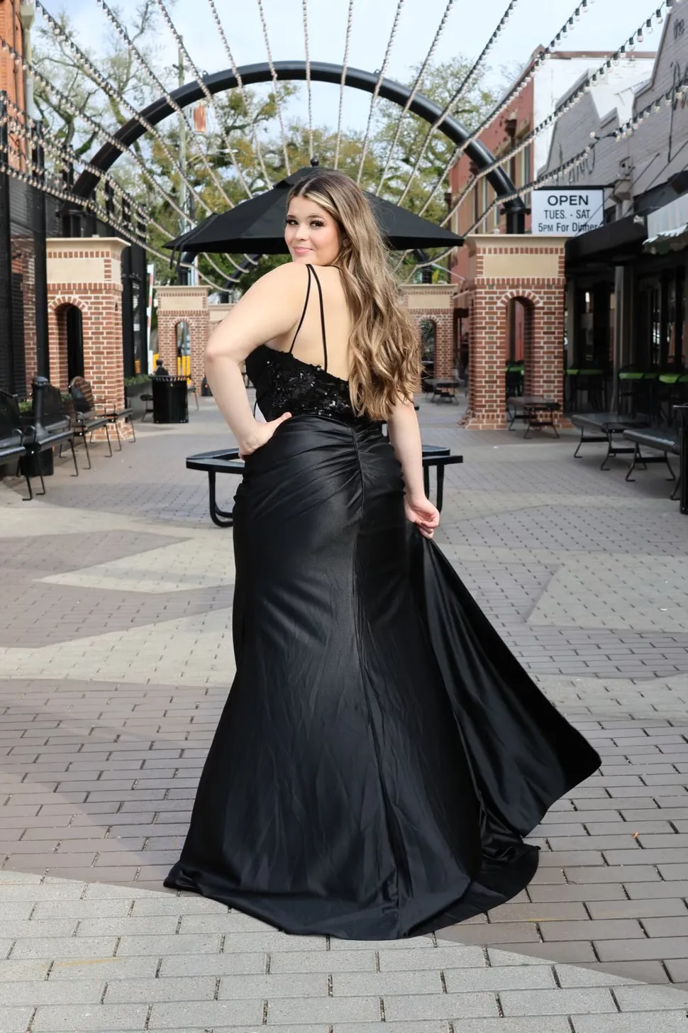 Ariellah One Shoulder Embellished Satin Gown