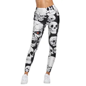 Ashore Shop Punk Style Skull Leggings Women Printed Leggings High Waist Sports Skinny Workout Fitness Leggings New