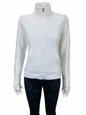 Athleta Women's Stretch Zip Stand-Neck Jacket Off-White Size S