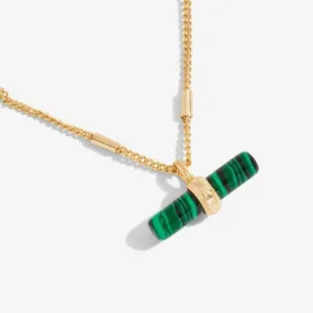 Aura Malachite Bar Gold 46cm   5cm Extender Necklace 6292