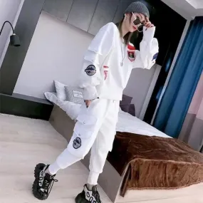 Autumn New Casual Sports Suits Women Loose Long-sleeved Pullover And Overalls Two-piece Sets Fashion Streetwear Womens Set S4707369