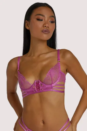 Azma Pink Lace Caged Bra