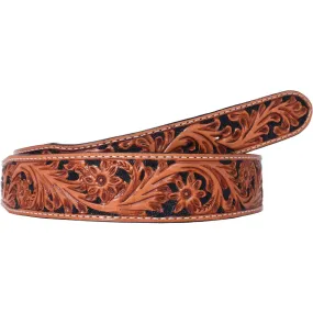 B098 - Natural Floral Tooled Belt