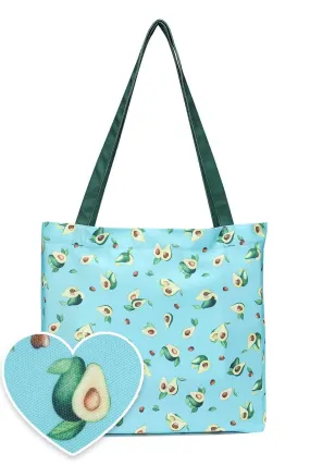 Baby Blue Avocado Tote Shopping Bag