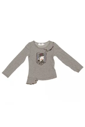 Baby Dior - Black and White Striped Long Sleeve Shirt - 3A