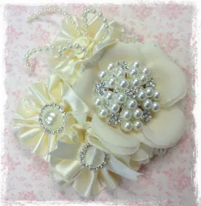 Baby, girl & lady ivory or white hair clip christening flower girl.clip88