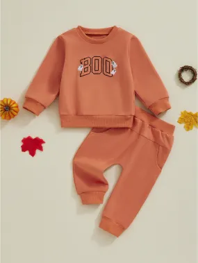 Baby Toddler Boy Track Outfits Letter Print Long Sleeve Sweatshirt and Elastic Sweatpants 2 Piece Clothes Set