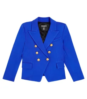 Balmain Kids double-breasted jacket, blue