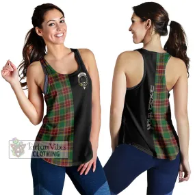 Baxter Tartan Women's Racerback Tanks with Family Crest and Half Of Me Style