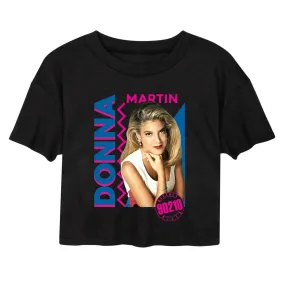 Beverly Hills 90210 Donna Martin Junior Licensed Character Crop T-Shirt, Black