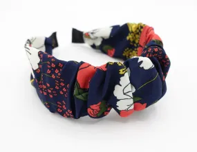 big flower print headband pleated hairband colorful hair accessory for women