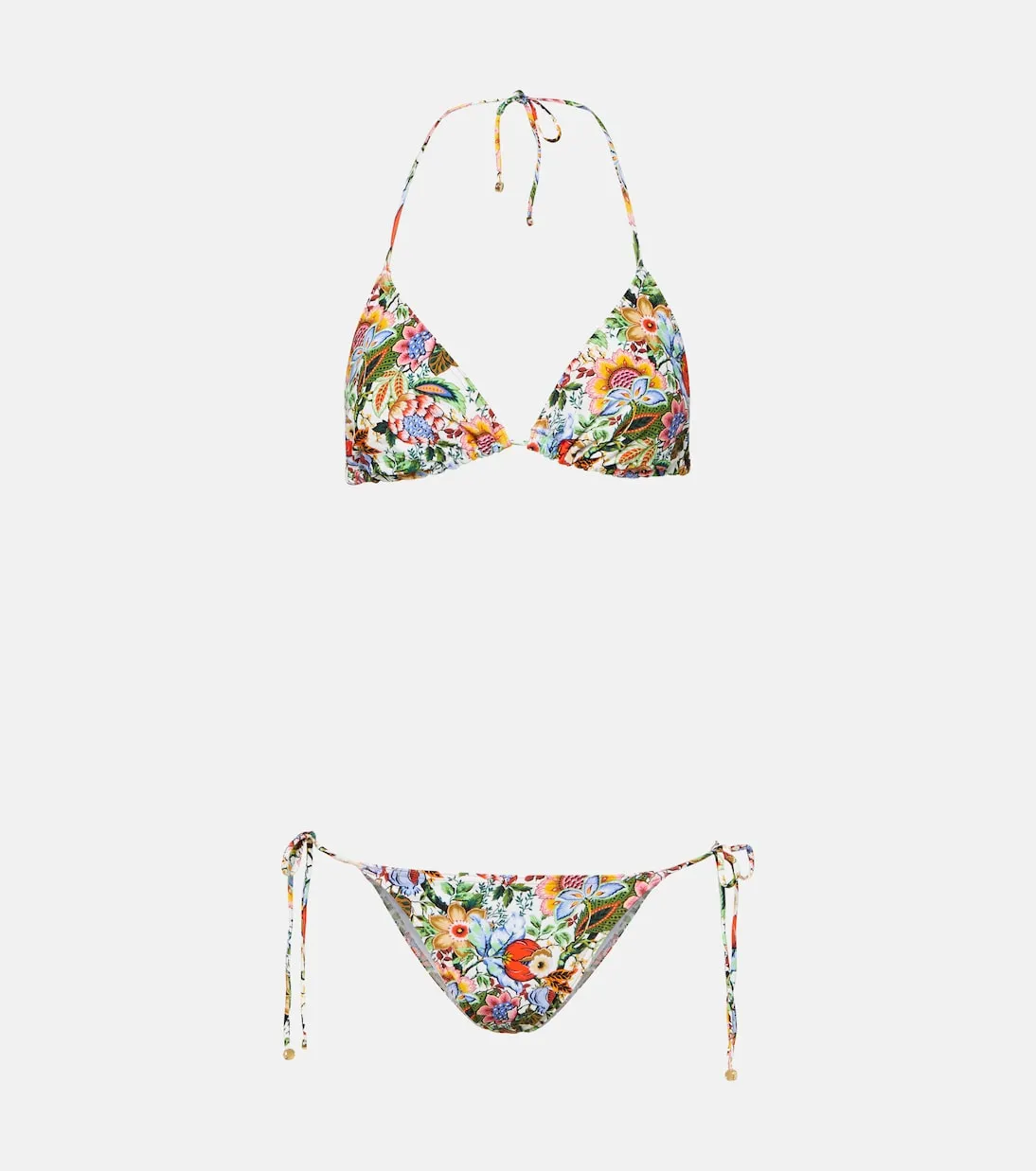 Bikini with floral print and triangle cups Etro, multicolor