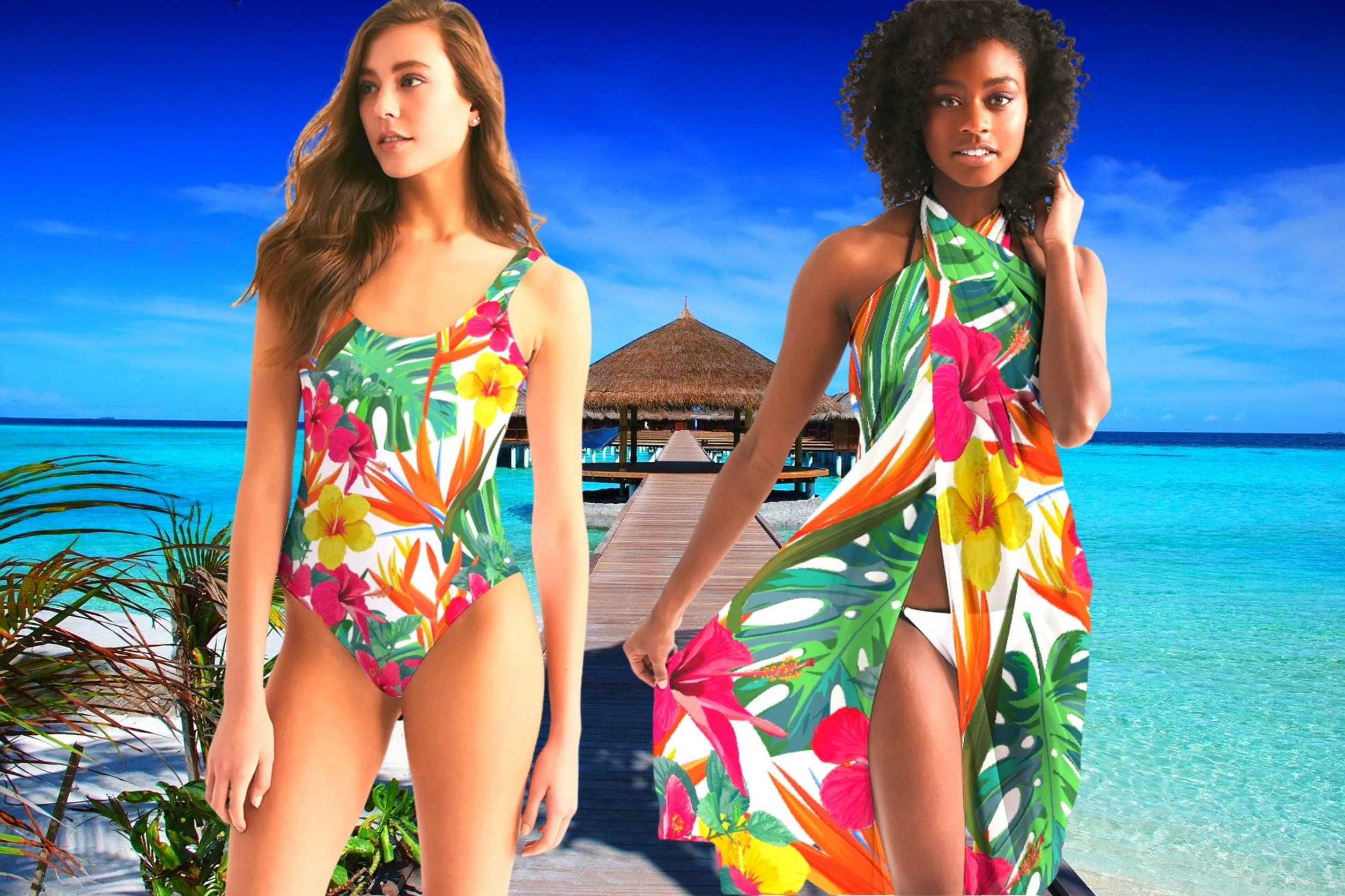 Bird of Paradise Floral Women's One-Piece Swimsuit