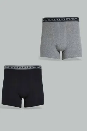 Black And Grey Hipster Brief Set For Men (Pack of 2)