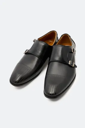 Black Formal Double Monk Shoes