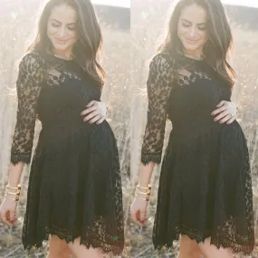 Black Lace Long Sleeve Maternity Dresses