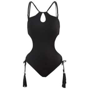 Black Side Tie Monokini By Sinderella