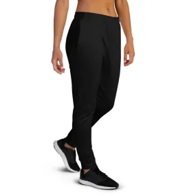 Black Women's Joggers, Solid Color Best Premium Slim Fit Soft Sweatpants -Made in EU