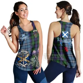 Blair Tartan Women's Racerback Tanks Happy St. Andrew's Day Half Tartan Style