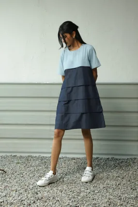 Blue Denim Layered Dress