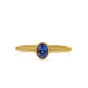 Blue Sapphire Bezel-Set Ring by Kimberly Collins