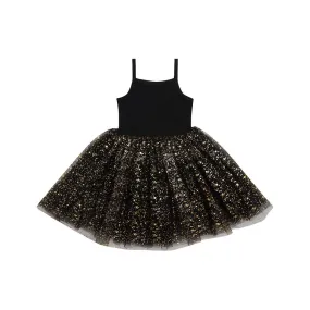 Bob & Blossom: Black & Gold Sparkle Dress