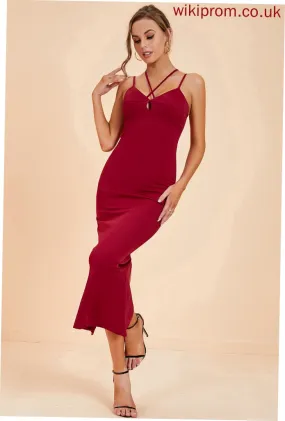 Bodycon Cotton Hazel V-Neck Dresses Club Dresses Blends Sexy Sleeveless Midi