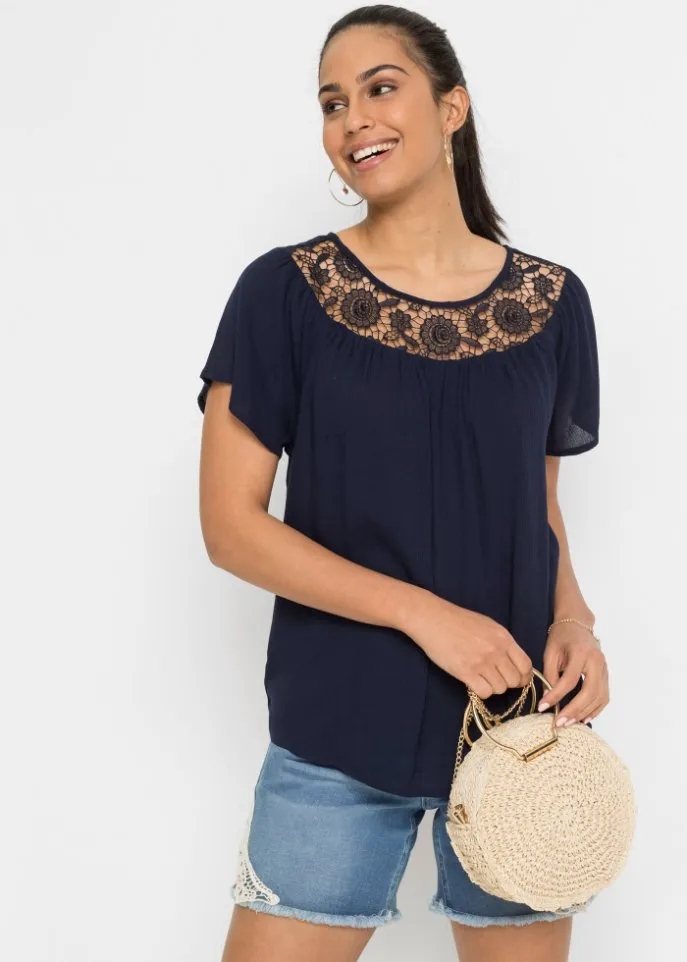 Bodyflirt lace blouse, blue