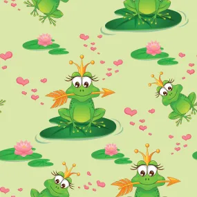 Boo Boo Fabric,  Frog Fabric, Princess Frog Fabric, Cotton, 2 yds x 53.5 inches wide  2033