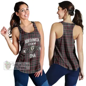 Borthwick Tartan Women's Racerback Tanks with Family Crest DNA In Me Style