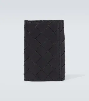 Bottega Veneta intrecciato bifold leather wallet, black